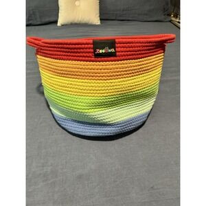 Zooawa Rainbow Storage Cotton Rope Baskets for Baby Room